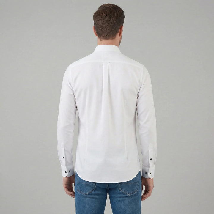 Slim fit overhemd met mandarin kraag