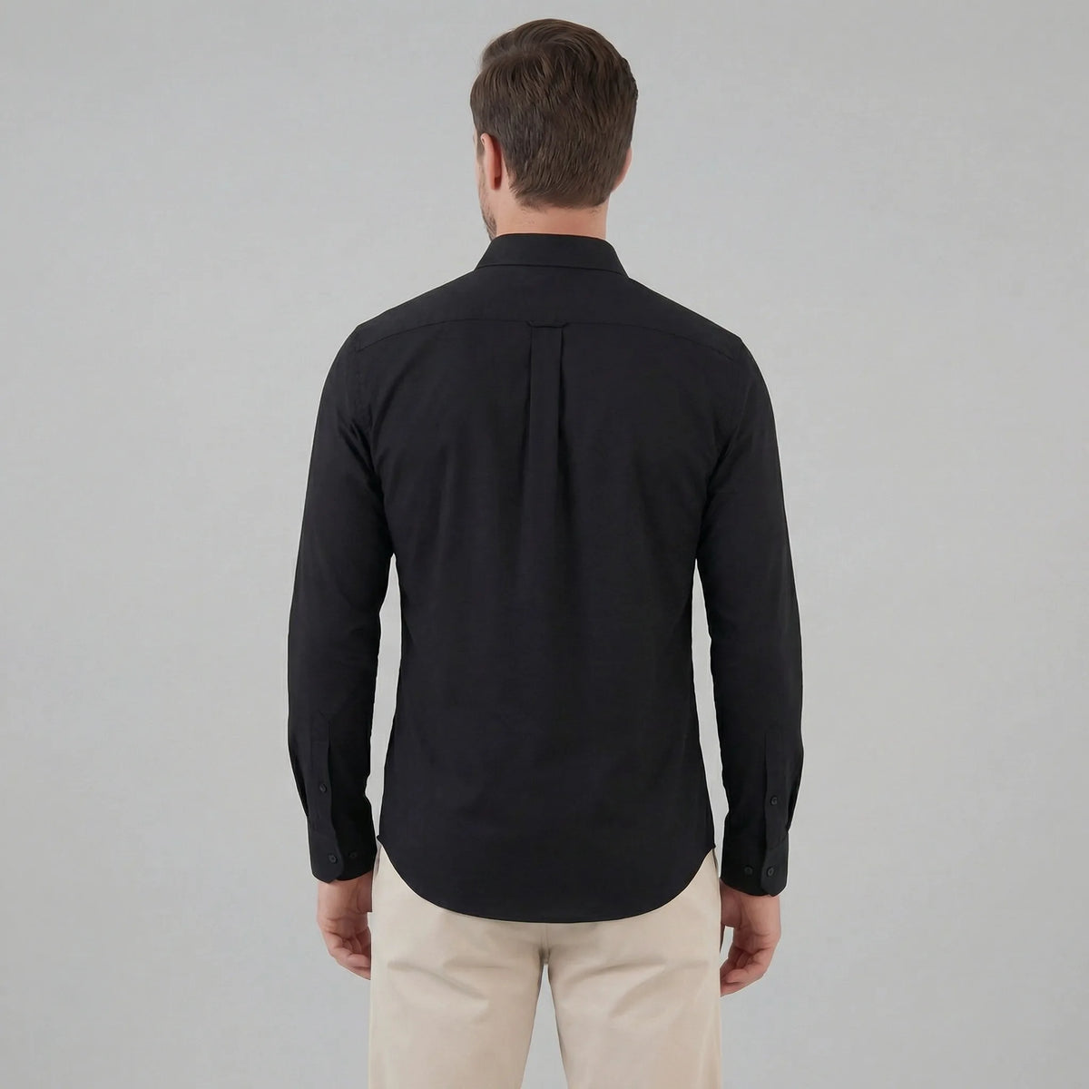 Slim fit overhemd met mandarin kraag