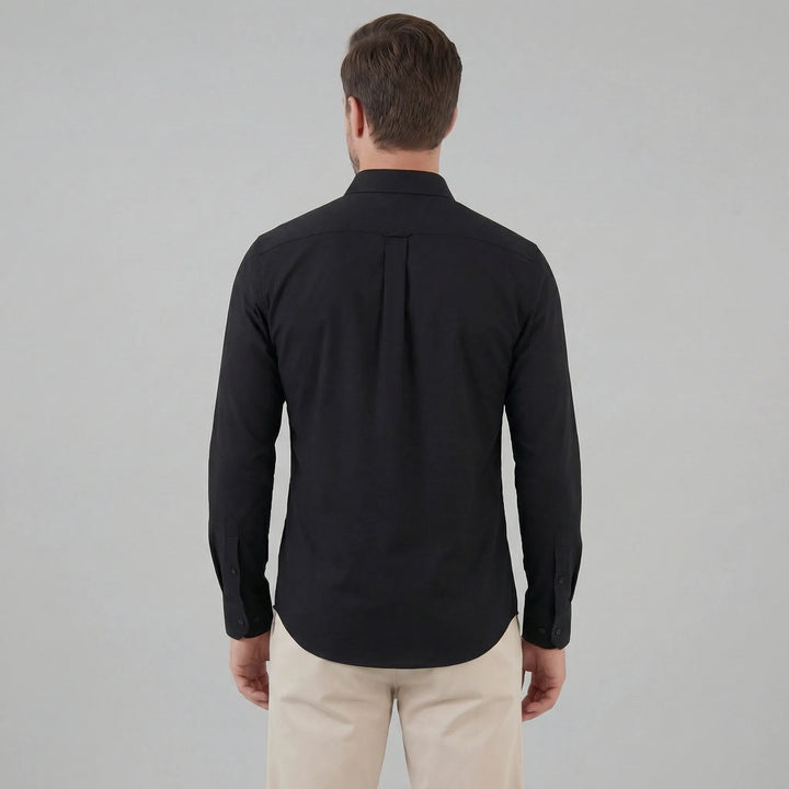 Slim fit overhemd met mandarin kraag