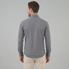 Slim fit overhemd met mandarin kraag