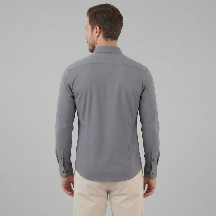 Slim fit overhemd met mandarin kraag