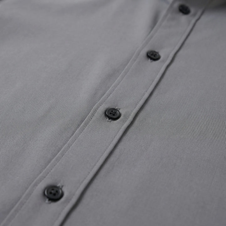 Slim fit overhemd met mandarin kraag