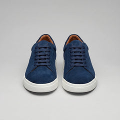 Lage suede sneakers met veters