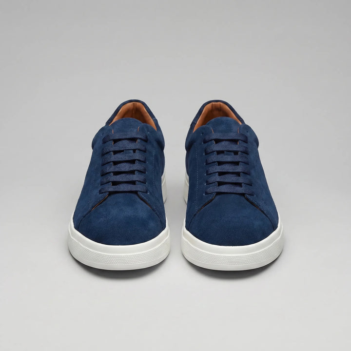 Lage suede sneakers met veters