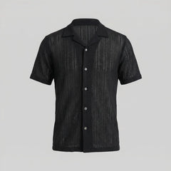 Shirt met V-hals en korte mouwen
