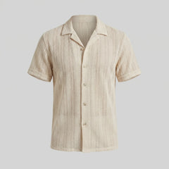 Shirt met V-hals en korte mouwen
