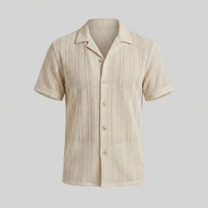 Shirt met V-hals en korte mouwen