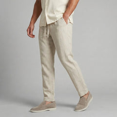 Linnen broek met elastische taille