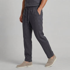 Linnen broek met elastische taille