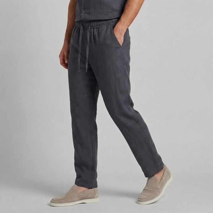 Linnen broek met elastische taille