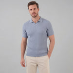 Ribbed polo shirt met V-neck