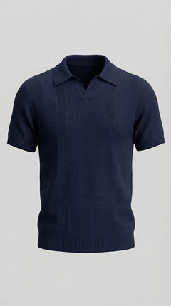 Slim fit polo met V-neck