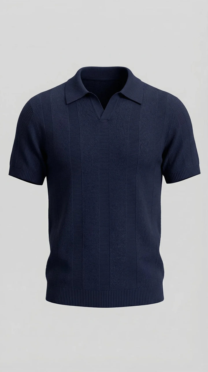 Slim fit polo met V-neck
