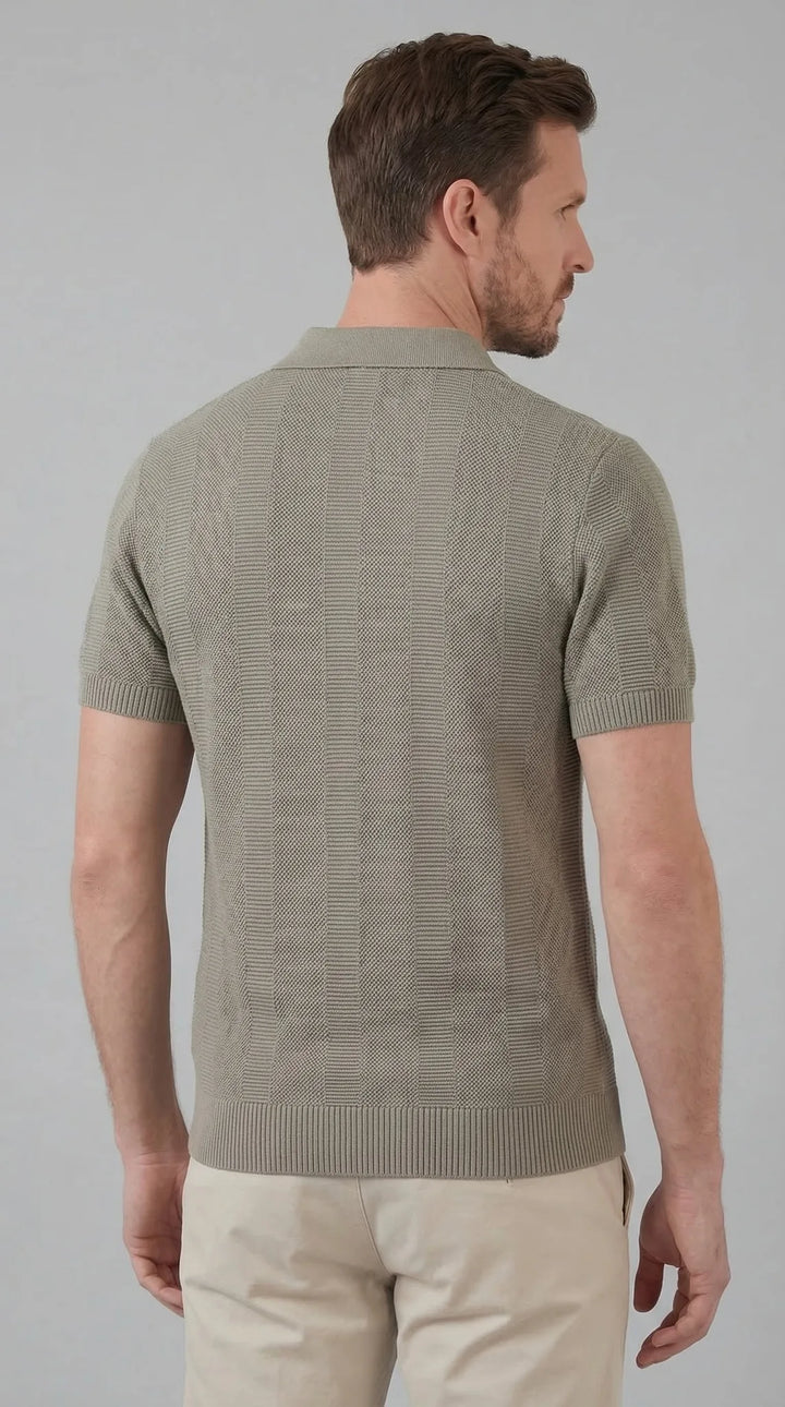 Slim fit polo met V-neck