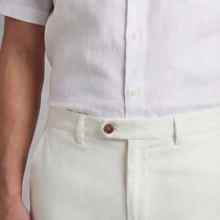 Navy blauwe broek met rechte pijpen