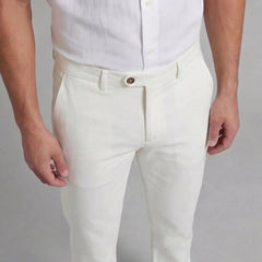 Navy blauwe broek met rechte pijpen