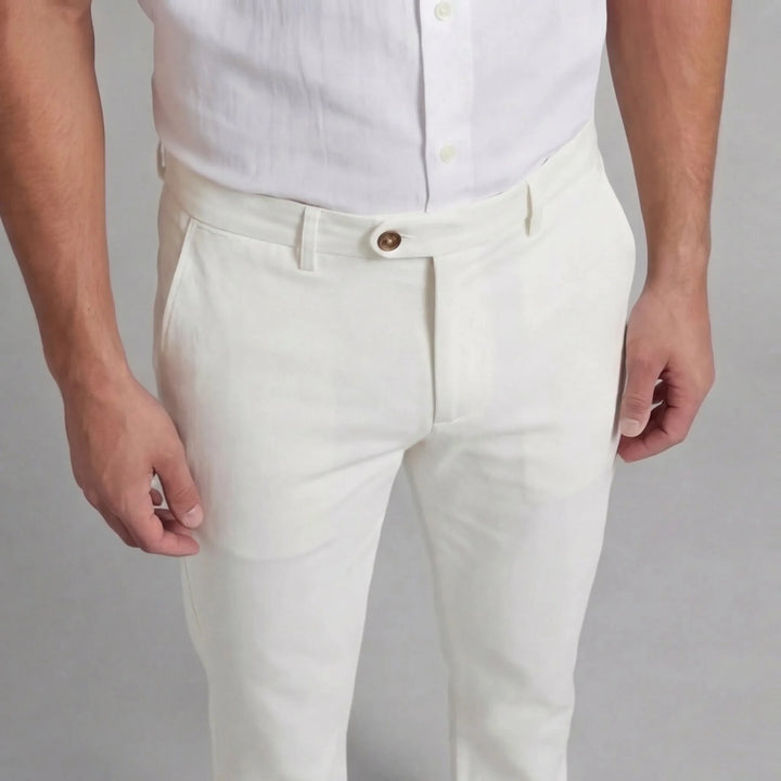 Navy blauwe broek met rechte pijpen
