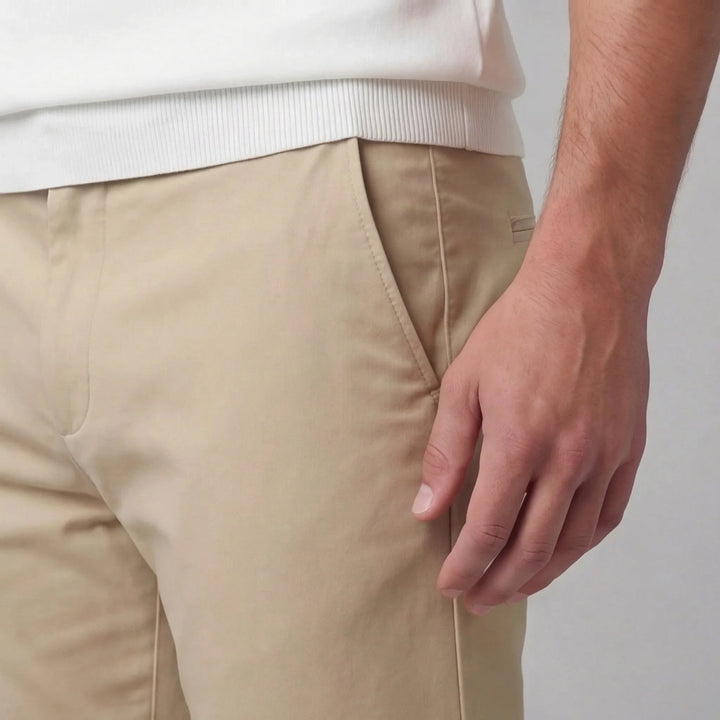 Navy blauwe broek met rechte pijpen