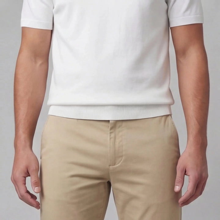 Navy blauwe broek met rechte pijpen