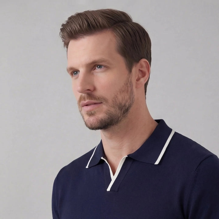 Polo shirt met V-hals