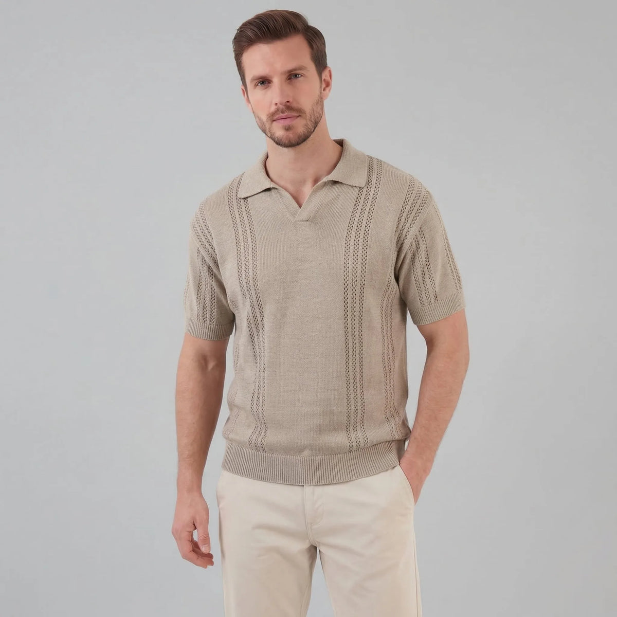 Polo shirt met V-hals