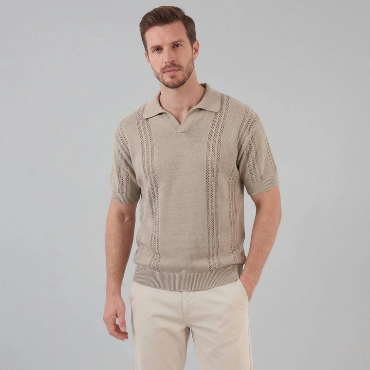 Polo shirt met V-hals