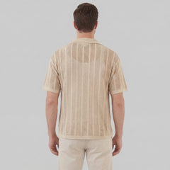 Heren mesh shirt met V-hals