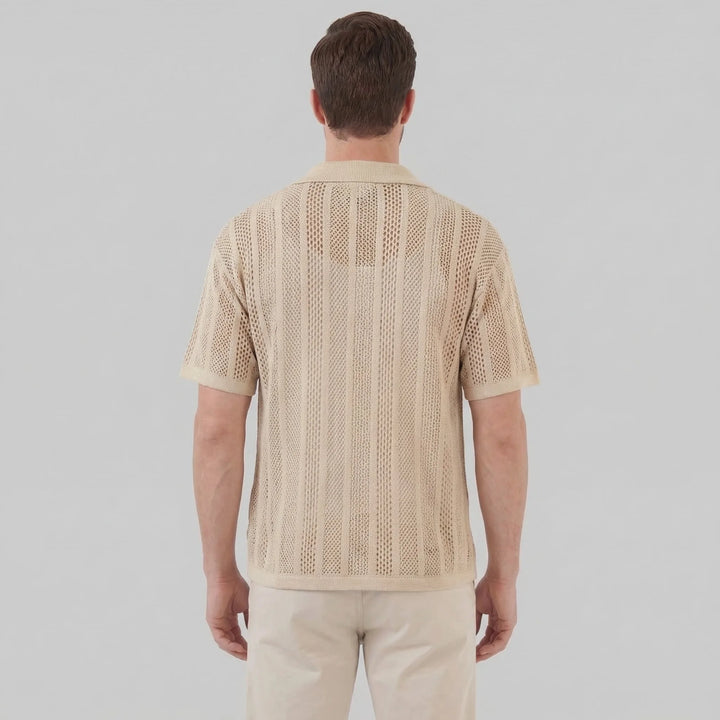 Heren mesh shirt met V-hals