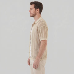 Heren mesh shirt met V-hals