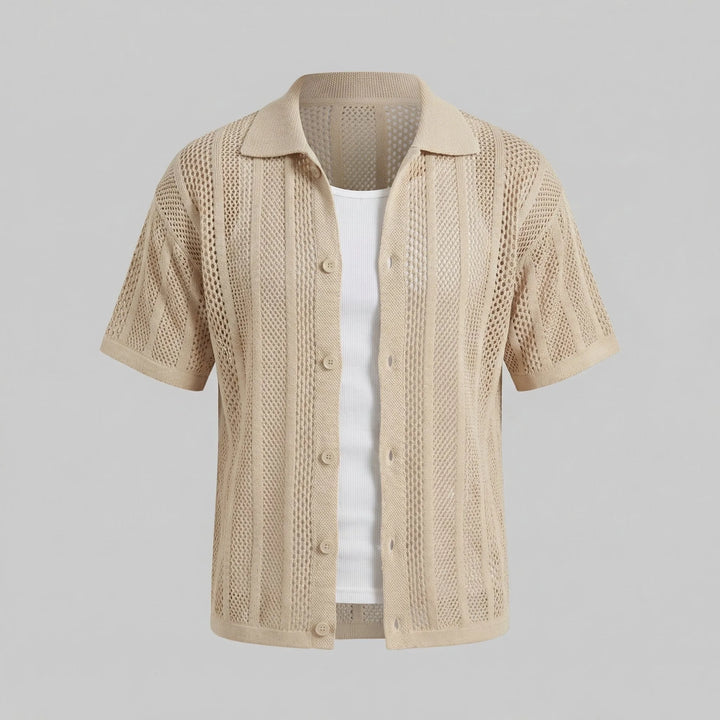 Heren mesh shirt met V-hals