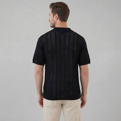Heren mesh shirt met V-hals
