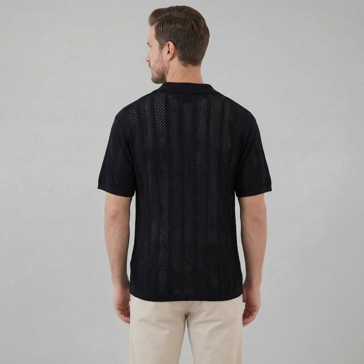 Heren mesh shirt met V-hals