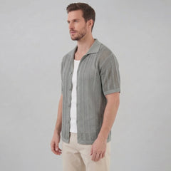 Heren mesh shirt met V-hals