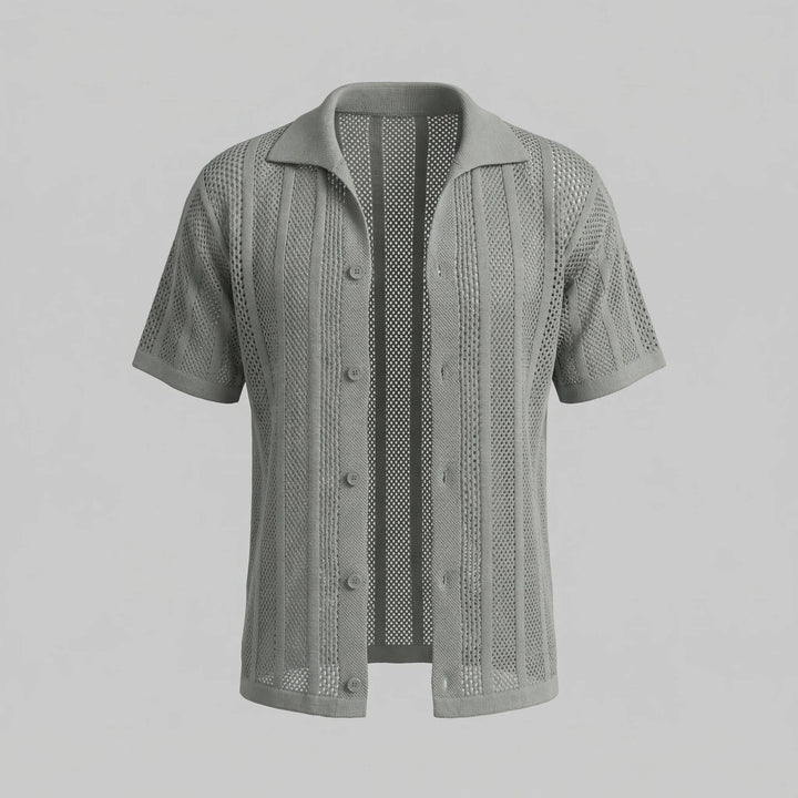 Heren mesh shirt met V-hals