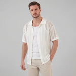 Heren mesh shirt met V-hals