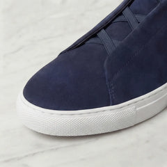 Suede sneakers met loopveters