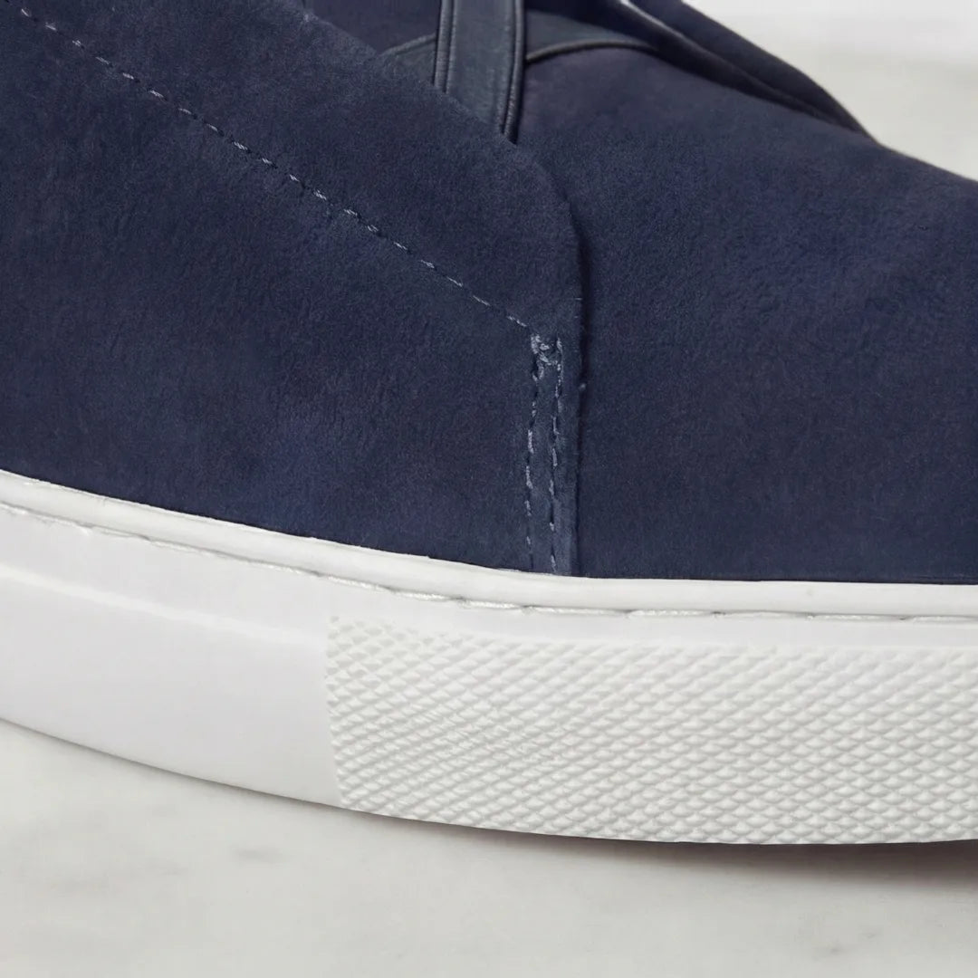 Suede sneakers met loopveters