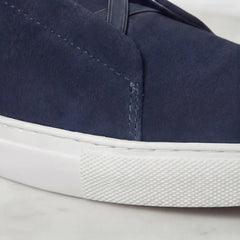 Suede sneakers met loopveters
