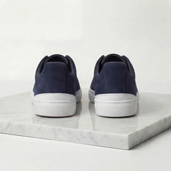 Suede sneakers met loopveters