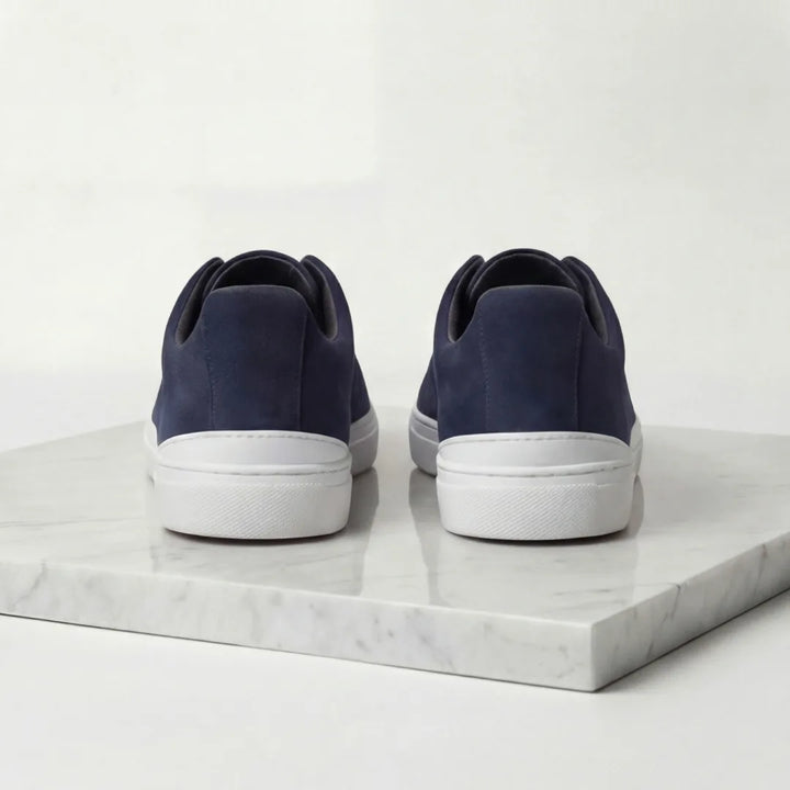 Suede sneakers met loopveters