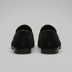 Bruine penny loafers met suède look