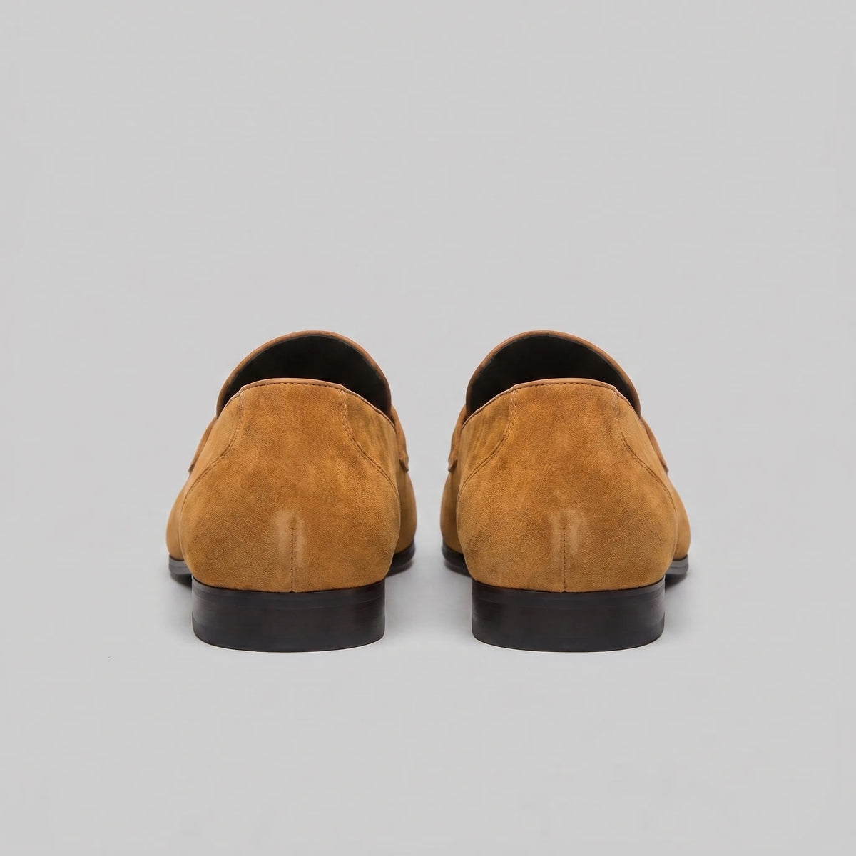 Bruine penny loafers met suède look