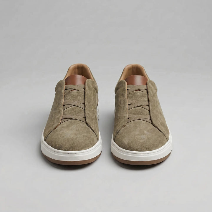 Slip-on sneakers met suède