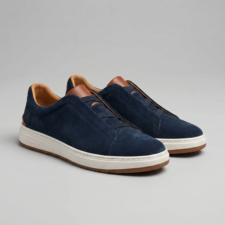 Slip-on sneakers met suède