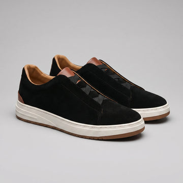 Slip-on sneakers met suède