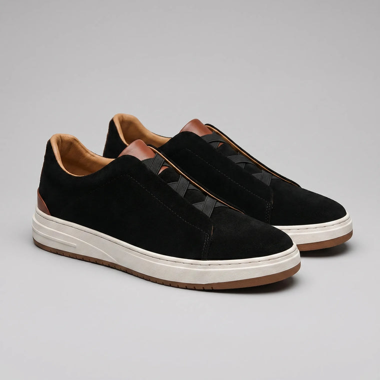 Slip-on sneakers met suède