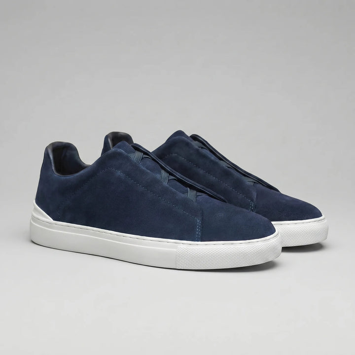 Slip-on sneakers met suède