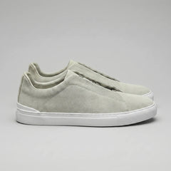 Slip-on sneakers met suède