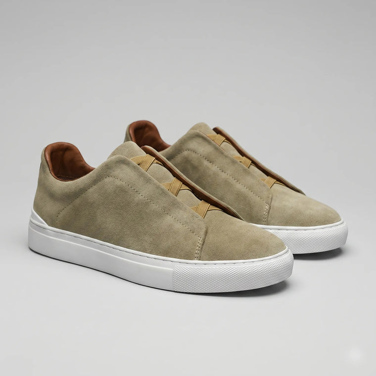 Slip-on sneakers met suède