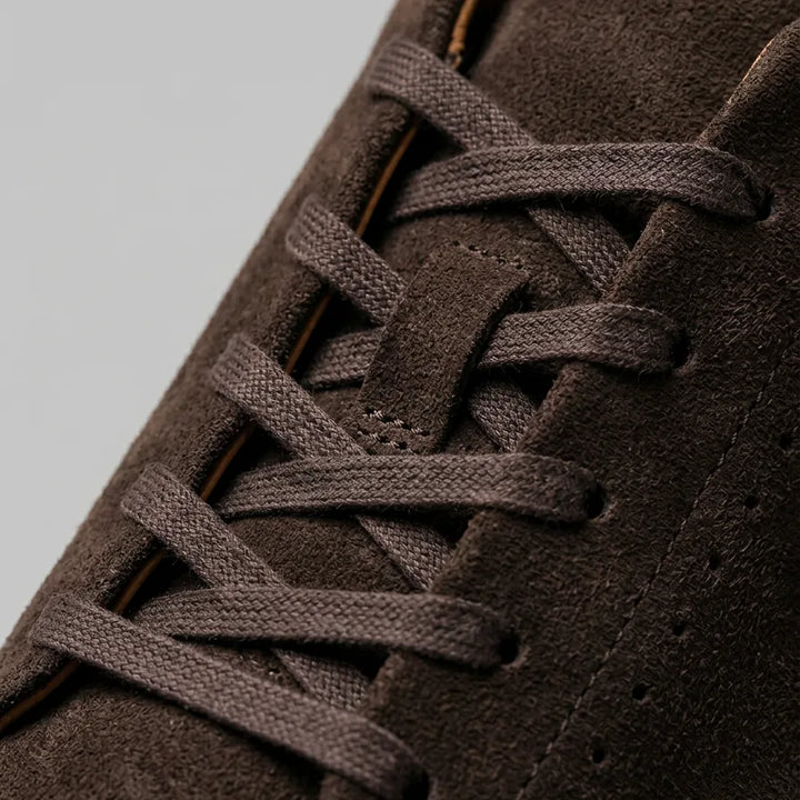 Low-top sneakers van bruin suede